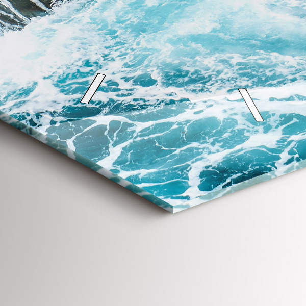 Reloj de cristal horizontal Olas espumosas