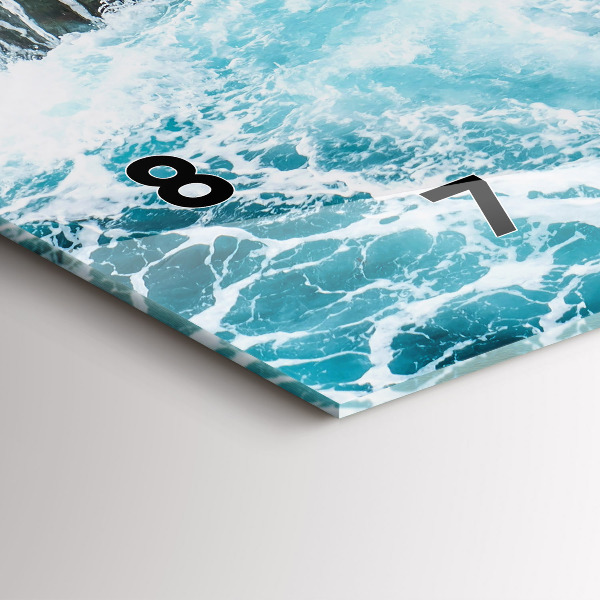 Reloj de cristal horizontal Olas espumosas