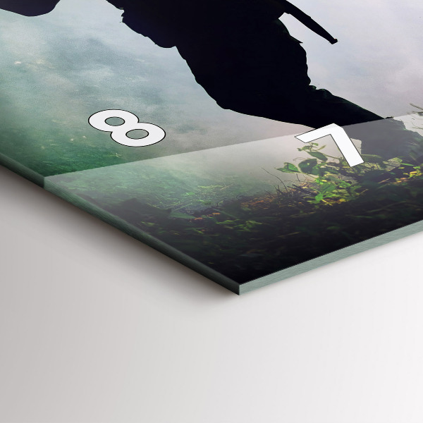 Reloj de cristal horizontal Soldados en un bosque