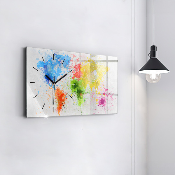 Reloj horizontal Mapamundi sobre papel