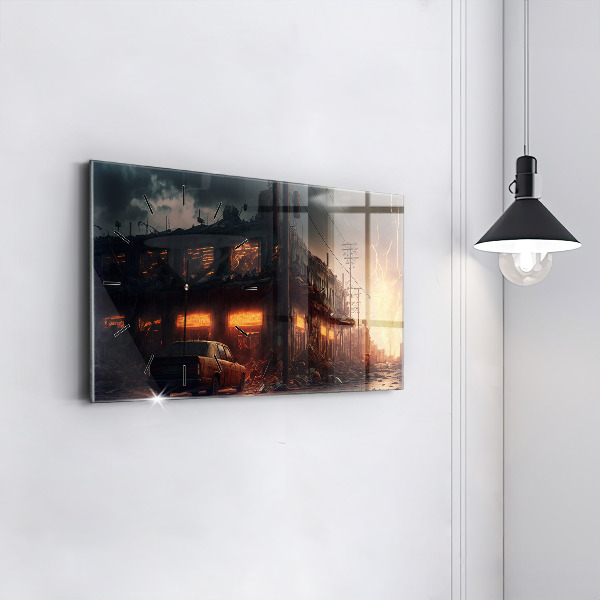 Reloj de cristal horizontal Edificio apocalíptico