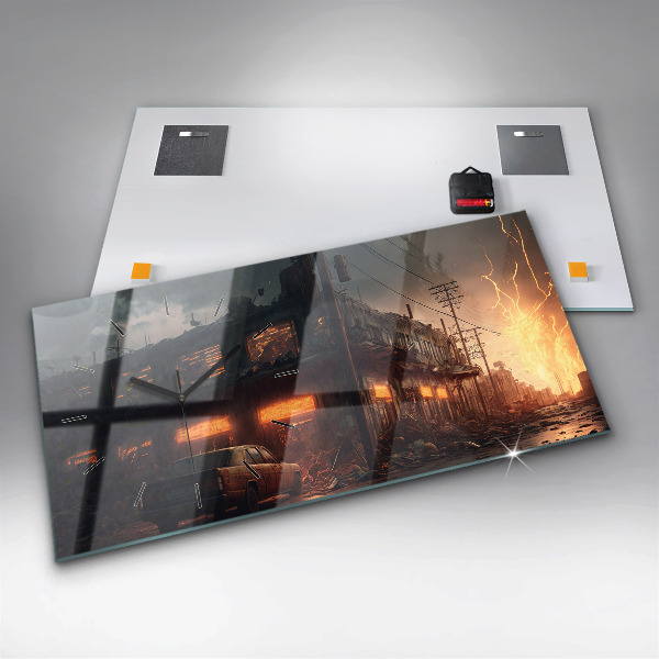 Reloj de cristal horizontal Edificio apocalíptico