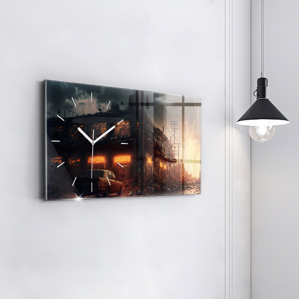 Reloj de cristal horizontal Edificio apocalíptico