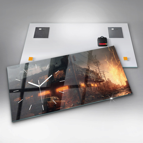 Reloj de cristal horizontal Edificio apocalíptico