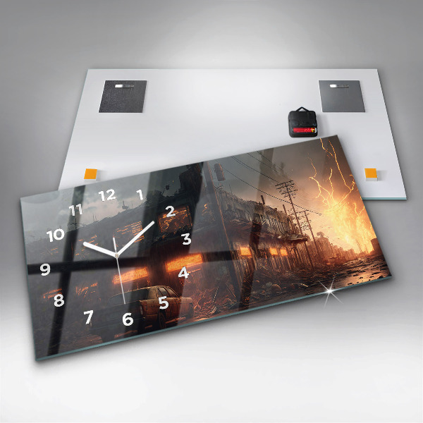 Reloj de cristal horizontal Edificio apocalíptico