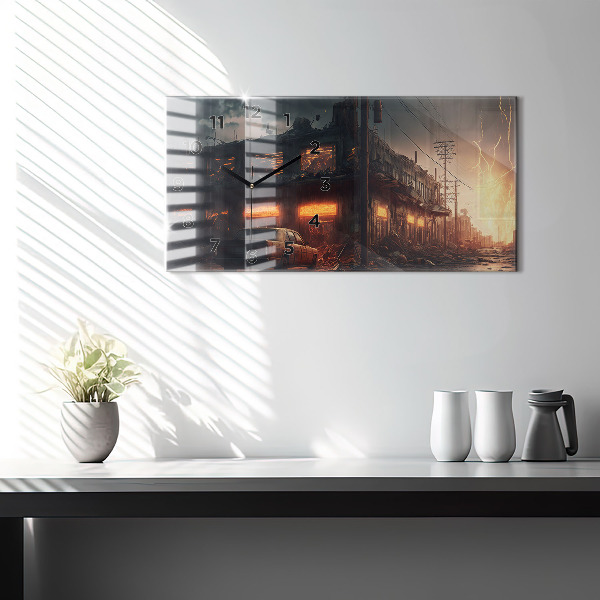 Reloj de cristal horizontal Edificio apocalíptico