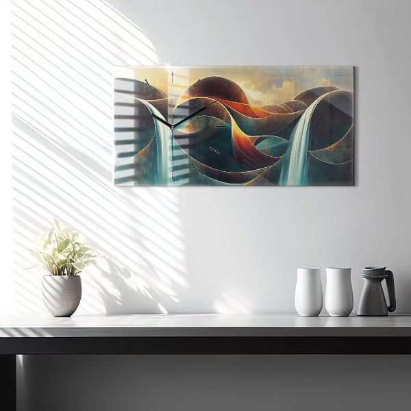 Reloj de cristal horizontal Fondo de cascada