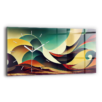 Reloj horizontal Fondo de líneas abstractas