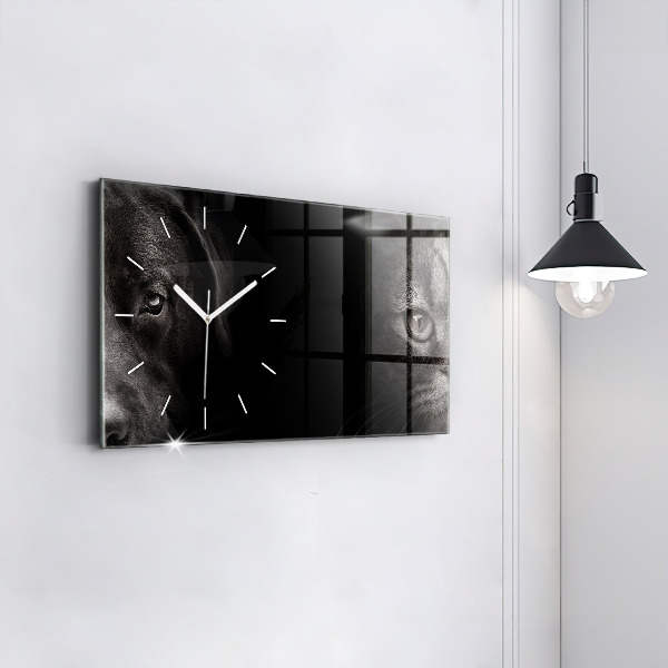 Reloj horizontal Perro y gato escocés