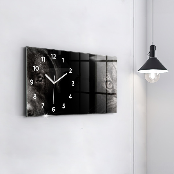 Reloj horizontal Perro y gato escocés