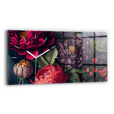 Reloj de cristal horizontal Ramo de flores vintage