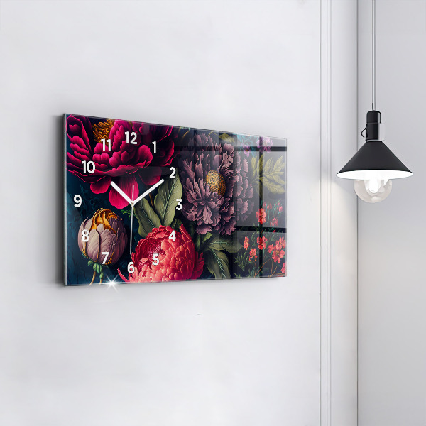 Reloj de cristal horizontal Ramo de flores vintage