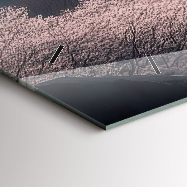 Reloj horizontal Torre asiática Cerezos en flor