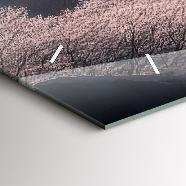 Reloj horizontal Torre asiática Cerezos en flor