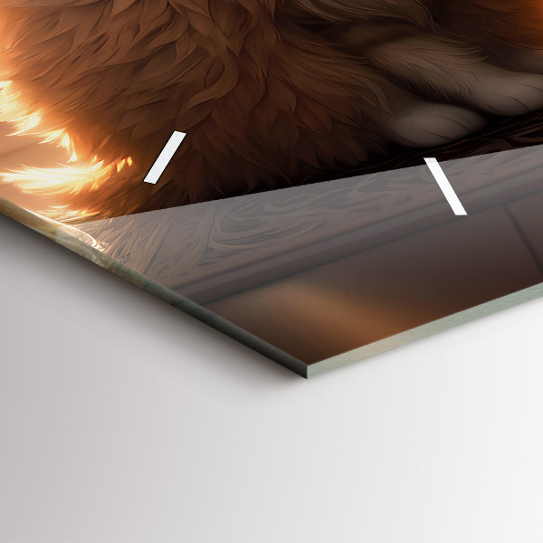 Reloj de cristal horizontal Cuatro gatos al sol