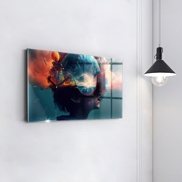 Reloj horizontal Mundo virtual futurista