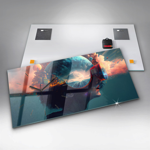 Reloj horizontal Mundo virtual futurista