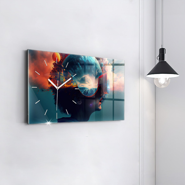 Reloj horizontal Mundo virtual futurista