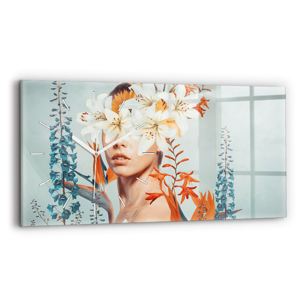 Reloj horizontal Mujer con flores