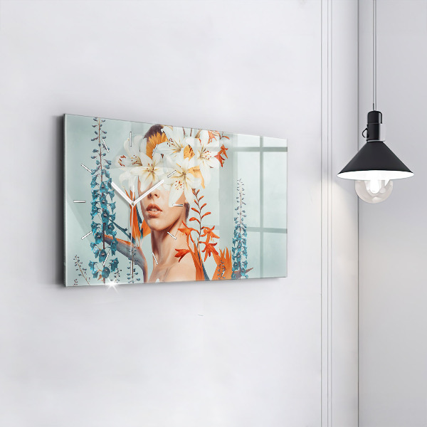 Reloj horizontal Mujer con flores