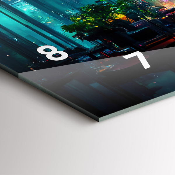 Reloj de cristal horizontal Ciudad en estilo cyberpunk