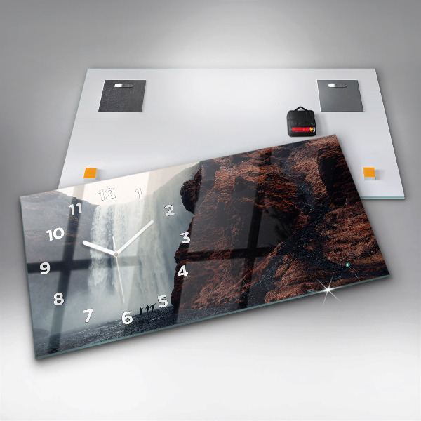 Reloj de cristal horizontal Cascada Paisaje de Islandia