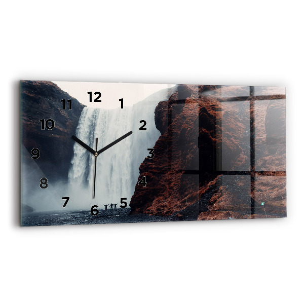 Reloj de cristal horizontal Cascada Paisaje de Islandia
