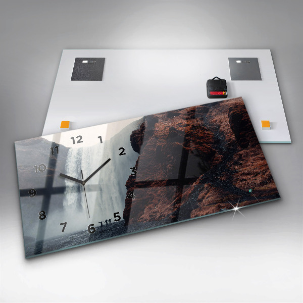 Reloj de cristal horizontal Cascada Paisaje de Islandia