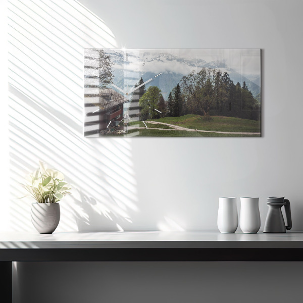 Reloj de cristal horizontal Vista de montaña