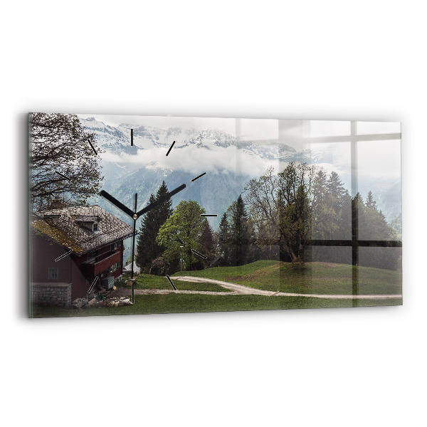 Reloj de cristal horizontal Vista de montaña