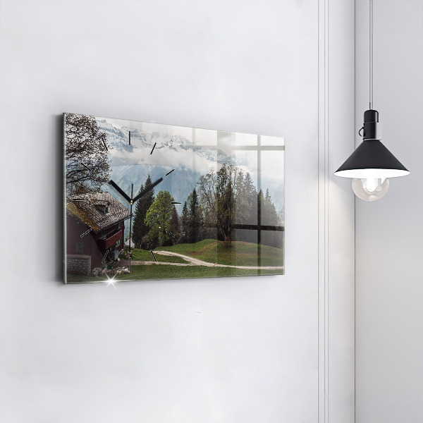 Reloj de cristal horizontal Vista de montaña