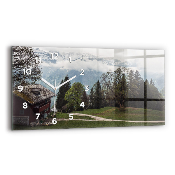 Reloj de cristal horizontal Vista de montaña