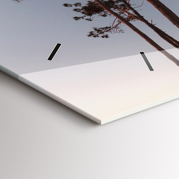 Reloj horizontal Media luna y árboles