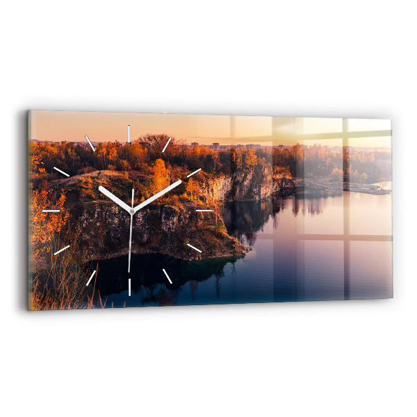 Reloj de cristal horizontal Cracovia Lago Zakrzówek Otoño