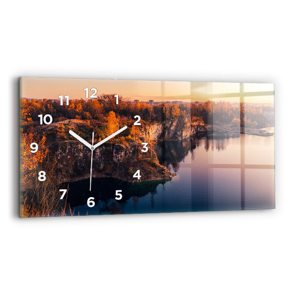 Reloj de cristal horizontal Cracovia Lago Zakrzówek Otoño