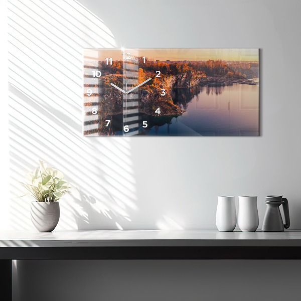Reloj de cristal horizontal Cracovia Lago Zakrzówek Otoño