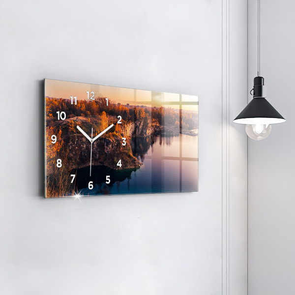 Reloj de cristal horizontal Cracovia Lago Zakrzówek Otoño