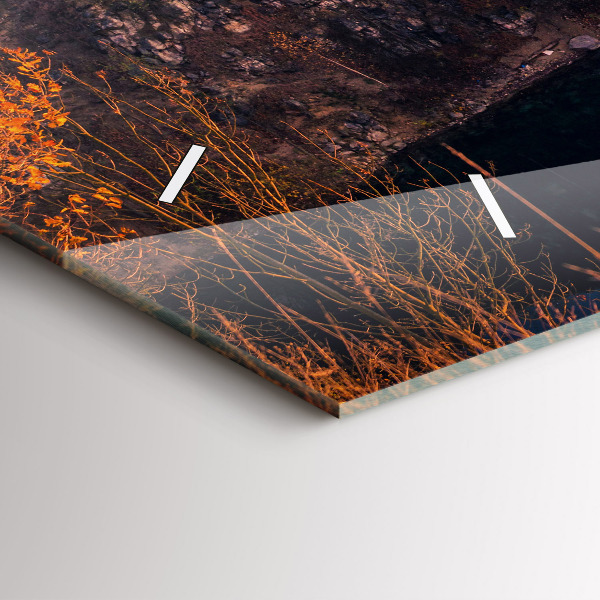 Reloj de cristal horizontal Cracovia Lago Zakrzówek Otoño