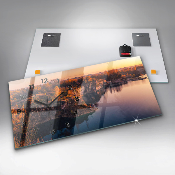 Reloj de cristal horizontal Cracovia Lago Zakrzówek Otoño