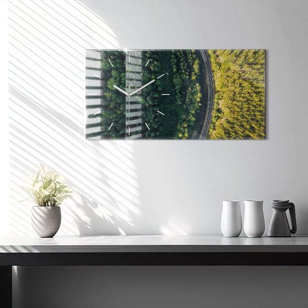 Reloj horizontal Bosque a vista de pájaro