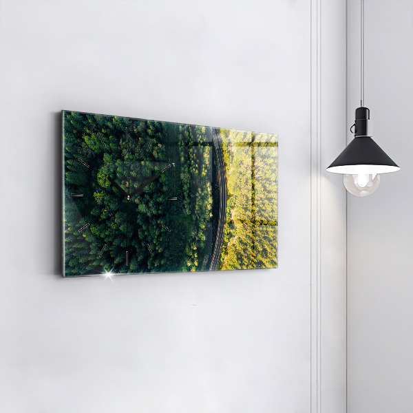 Reloj horizontal Bosque a vista de pájaro