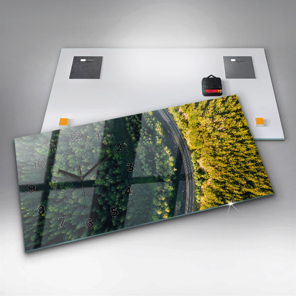 Reloj horizontal Bosque a vista de pájaro