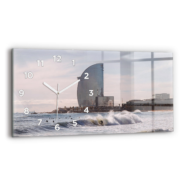 Reloj de cristal horizontal Surfista en Barcelona
