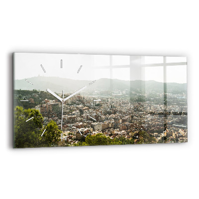 Reloj horizontal Vista de Montjuic en Barcelona