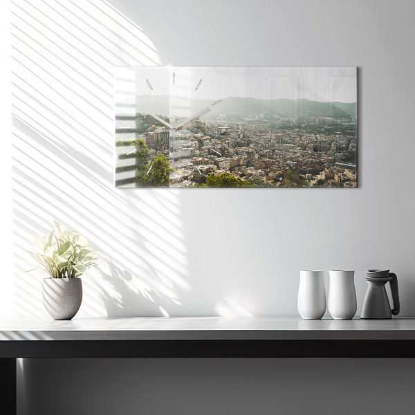 Reloj horizontal Vista de Montjuic en Barcelona