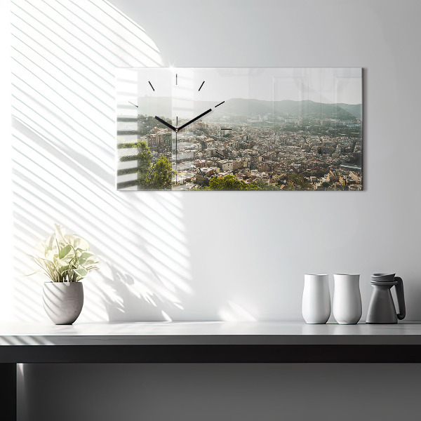 Reloj horizontal Vista de Montjuic en Barcelona