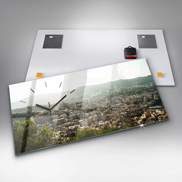 Reloj horizontal Vista de Montjuic en Barcelona