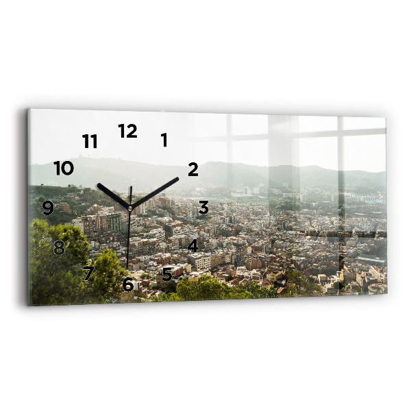 Reloj horizontal Vista de Montjuic en Barcelona