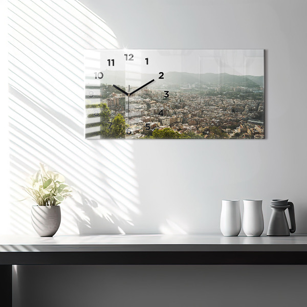 Reloj horizontal Vista de Montjuic en Barcelona