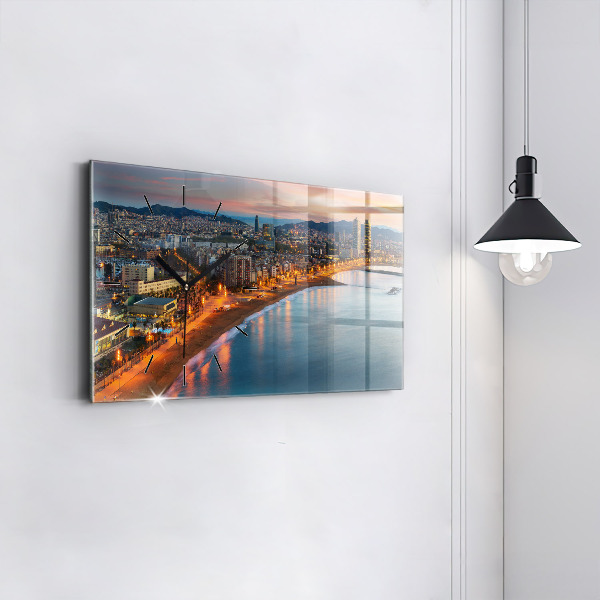 Reloj de cristal horizontal Playa de Barcelona